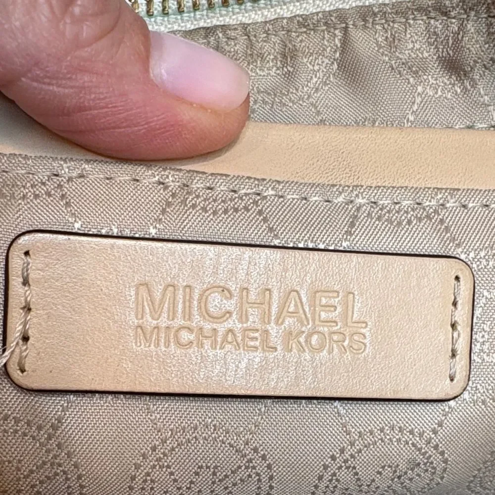 Michael Kors Cosmetic Bag Coated Canvas Signature Logo Travel Case